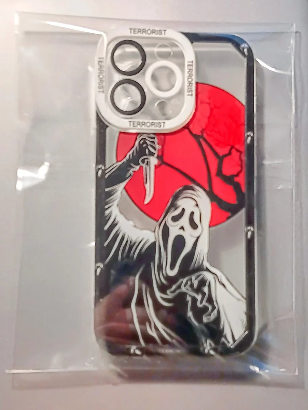 Clear iPhone Pattern Compatible with iPhone 13 Pro Max. Scream Transparent Soft